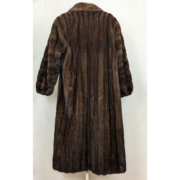Vintage Mink Coat Balenciaga Full Length Long Brown Misses Size Large - Picture 4 of 15